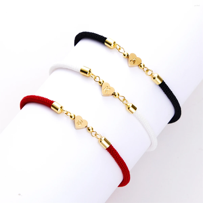 Bracelets de charme 2024 Pave Zircon Lettre Bracelet Pour Femmes Simple Ajustable Initial DIY Accessoires Couple Bijoux Cadeaux