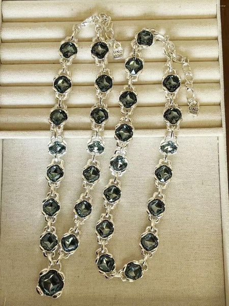 Pulseras de encanto 2024 Unode 50 Diseño creativo español Azul Pulsera de gemas de lujo Regalo de joyería romántica para mujer