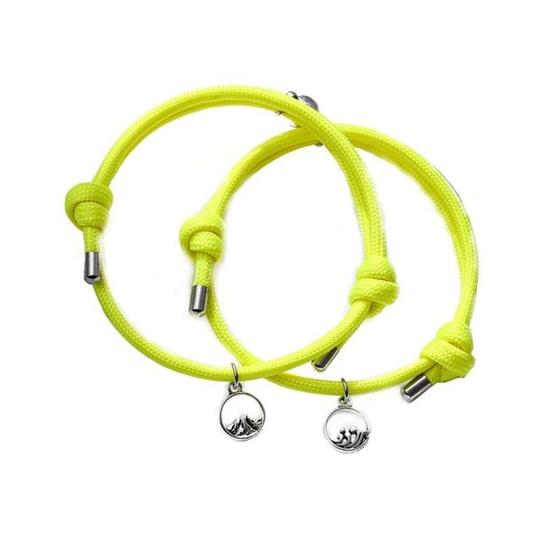 Bracelets de charme 20CF 2x Bracelet de couple magnétique assorti aux couples pour lui et sa corde lumineuse personnalisée tressée