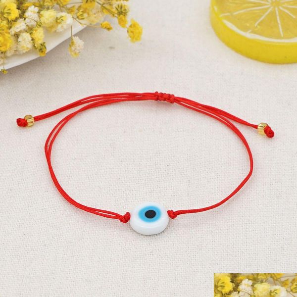 Bracelets de charme 20pcs / lot Bracelet pour couple Bijoux Bracelets à cordes rouges Turc Evil Eye Braclets Grec 2021 Femmes Trendy Dhgarden Dhjcf