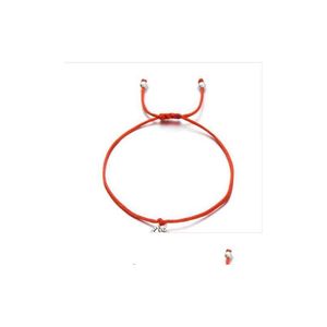 Pulseras con dijes 20 unids/lote, pulseras de deseos familiares con pies dobles encantadores, dijes de hilo rojo simples, pulseras de joyería de regalo Dhxln