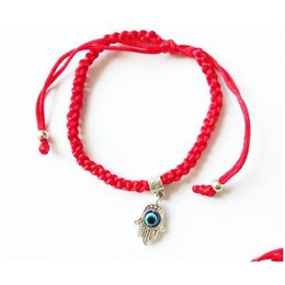 Bracelets de charme 20 pièces/lot chanceux Kabh fil de chaîne rouge Hamsa Bracelets turc mauvais œil charmes femmes à la main Fatima amis Dhgarden Dh1Pq