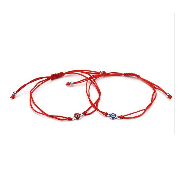 Pulseras con dijes 20 unids/lote Lucky Kabh hilo rojo Hamsa pulseras azul turco mal de ojo encantos mujeres hechas a mano Fatima Friendshi Dhgarden Dh7Wi