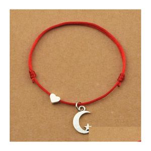 Bedelarmbanden 20 stks/partij Lucky Red String Cords Love Heart Star Moon Charm Armbanden voor vrouwen Vrouw Minnaar Sieraden Sieraden Armbanden