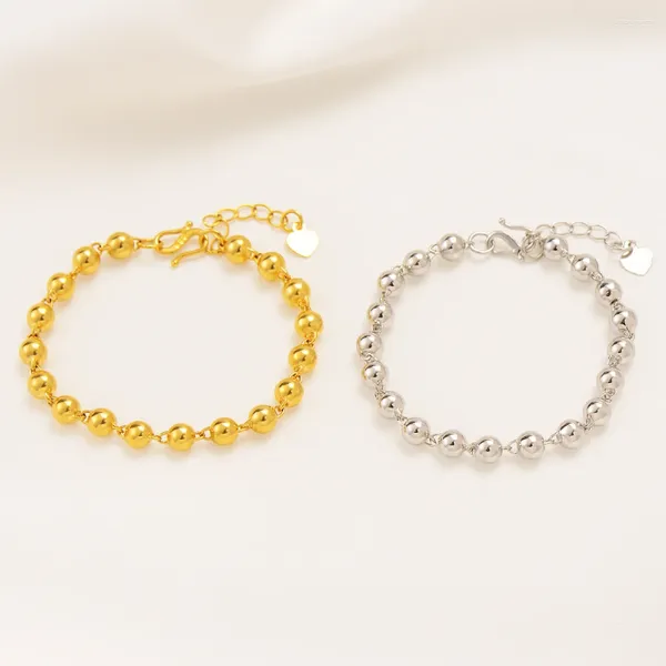 Pulseras de encanto 21 cm Brazaletes de cuentas Étnico Oro Color Color Dubai Tobillera de lujo Joyería elegante Regalo de cumpleaños