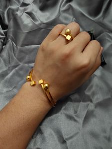 Bracelets porte-bonheur 24K perle or couleur bracelets pour femmes mariage éthiopien africain carré Bijoux cadeaux de fête Bijoux Comorien Dubai 230511
