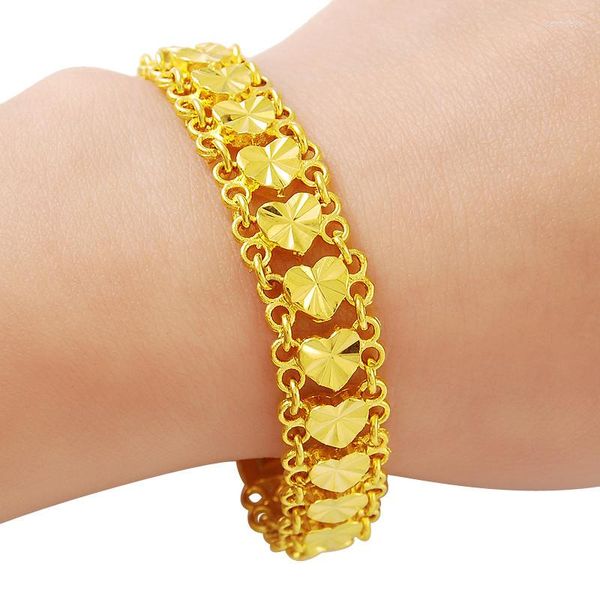 Bracelets de charme Bracelet en or 24 carats 4 mm Fleur de voiture plaquée Mode pour femme Bijoux Cadeau en gros