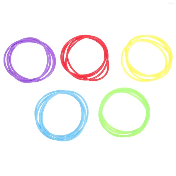 Pulseras de encanto 25pcs Silicona Color Jelly Elástico Pulsera Lazos para el cabello para mujeres niñas