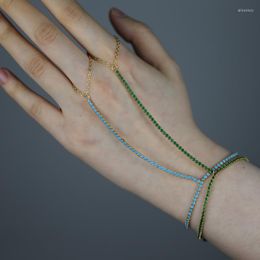 Bedelarmbanden 2 mm kubieke zirkoon stenen plave tennisketen polsband met goud vergulde mode groen blauw zwart wit kleurrijke cz sieraden