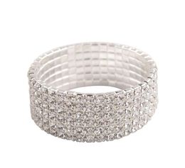 Bracelets Charm 2 PPC Clear Crystal Rhinestone Pulsera de brazalete de brazalete Bangle Wedding Welpy