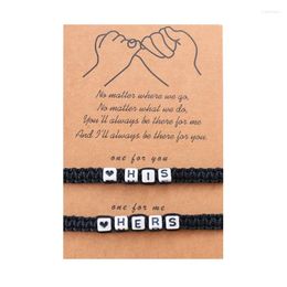 Bracelets de charme 2pcs Couple son et son amant Wrap Bracelet à la main souhait