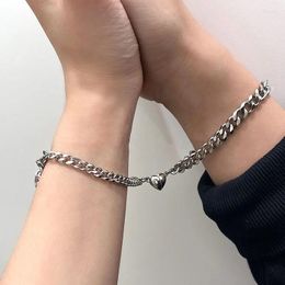 Charm Armbanden 2 Stks/set Magneet Paar Hart Attractie Armband Rvs Sieraden Geschenken Magnetische Liefde