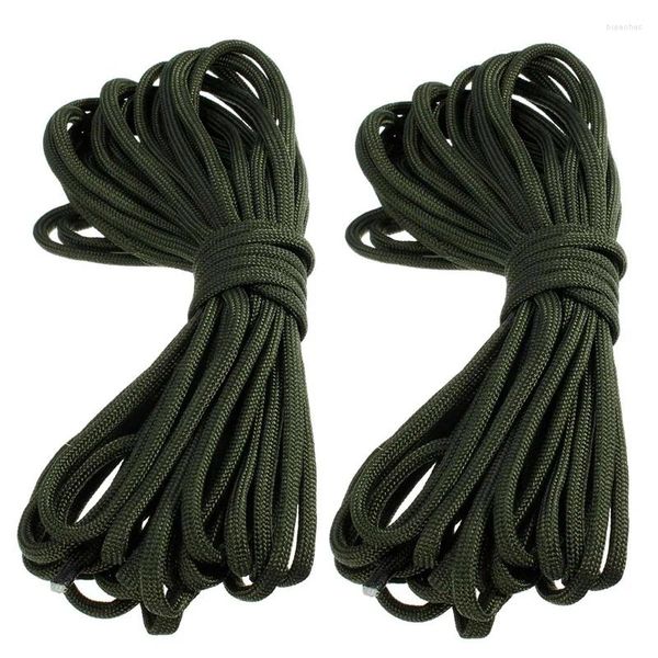 Bracelets à breloques 2X 7 corde Paracord résistant au parachute Camping survie Couleur: vert armée Longueur: 15M
