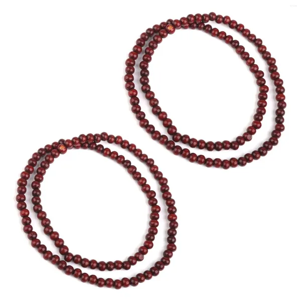 Bracelets de charme 2x chaîne de prière en bois 108 PCS Bouddha bouddhiste mala bracelet en forme de violet