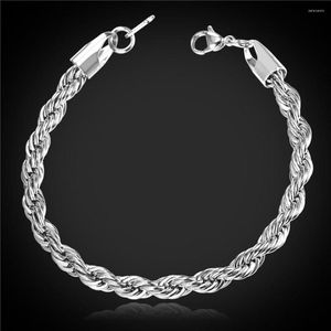 Bracelets de charme 3 / 5mm 22cm en acier inoxydable noir or argent plaqué torsion corde chaîne bracelet hommes femmes main lien fille bijoux en gros