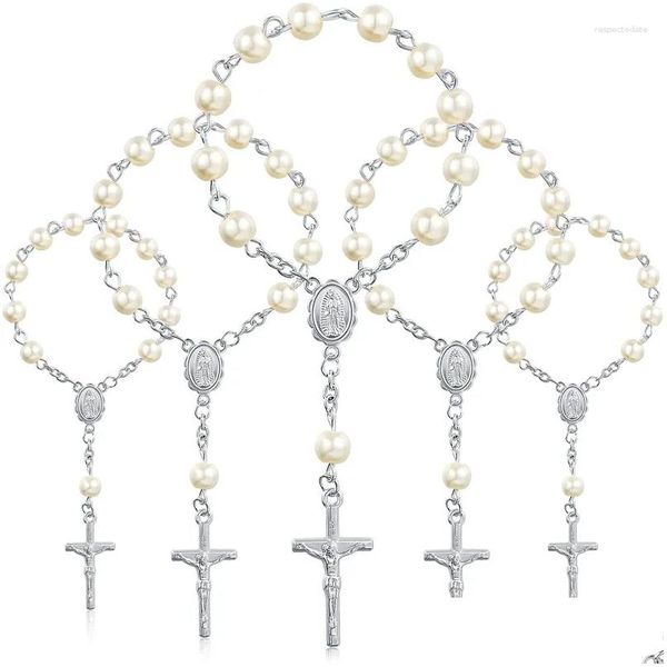 Bracelets de charme 30pcs chapelet de baptême perles chapelets de doigt fausses perles pour faveurs baptême communion goutte livraison bijoux Dhcgz