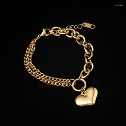 Charm Armbanden 316L Rvs Hart Bijpassende Voor Vrouwen Sieraden Enkelbandje Pulseras Mujer Ketting Armband Meisjes Gift