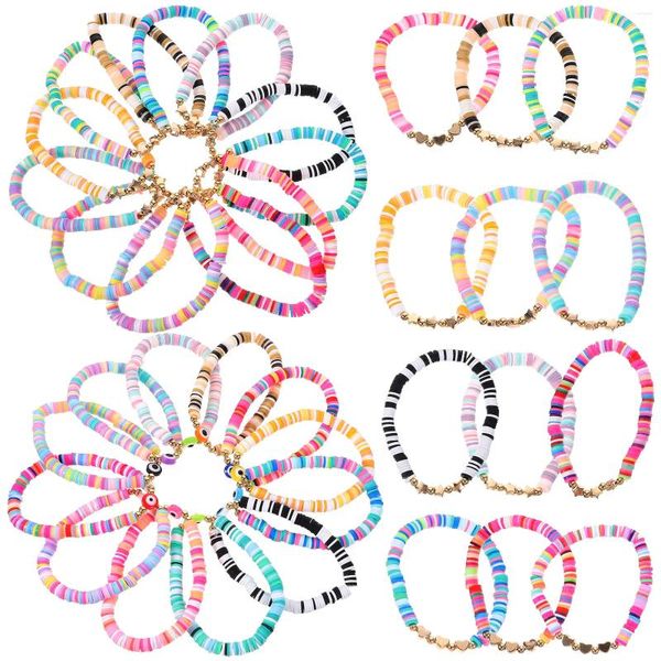 Bracelets de charme 36 pcs Bohemian Miss Bracelet Esthétique Polymère Argile Amitié pour les filles