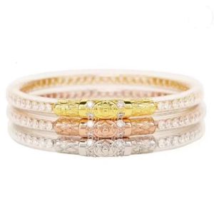 Bracelets de charme 3pcs / ensemble strass cristal paillettes bracelet en silicone mousseux mode gelée bracelets idée présente pour les femmes filles 231030
