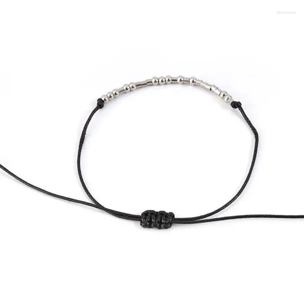 Bracelets de charme 40 Go 2pcs Je t'aime Friendship Morse Code Bracelet perlé délicat avec un message secret pour les femmes Men Amour Bilans de bijoux