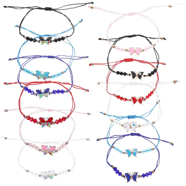 Bracelets de charme 48 pcs Bracelet papillon cordon pour filles amitié en vrac décoratif tissé longue distance avec des charmes