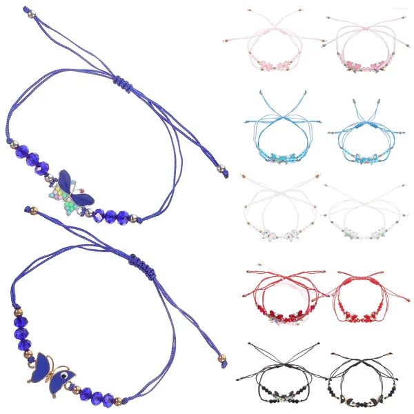 Pulseras con dijes 48 PCS Pulsera de mariposa Regalo de individualidad Cordón de moda para niñas con dijes