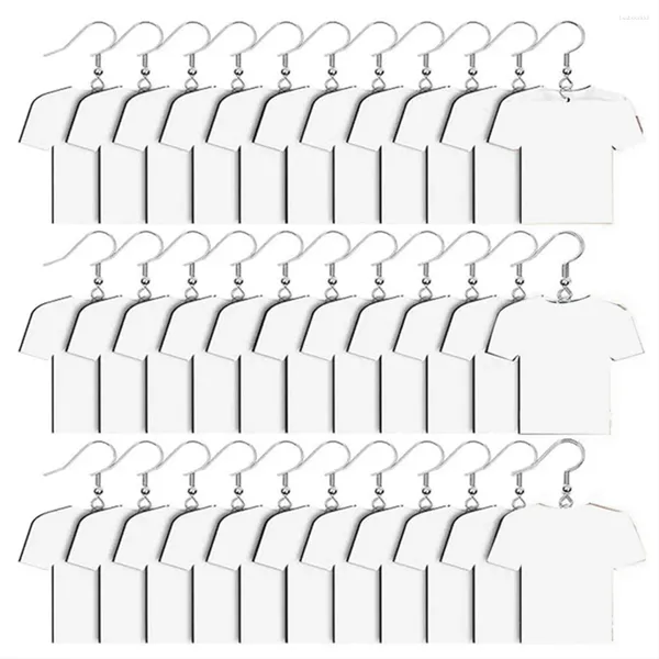 Pulseras de encanto 48pcs Pendientes de sublimación Joyería en blanco Camisa de fútbol MDF de madera DIY