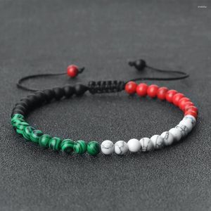 Bracelets de charme 4mm Bracelet perlé drapeau national coloré réglable corde mode bracelet pays état bijoux à la main en gros pour les femmes