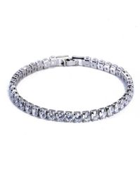 Bracelets de charme 4 mm Bracelets de tennis en zircone cubique pour les femmes Bracelet de couleur argentée de chaîne glacée Men5577619