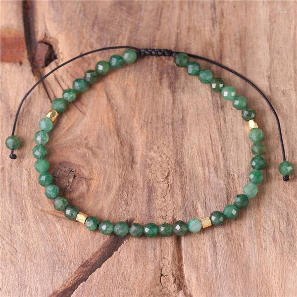 Bracelets porte-bonheur 4mm perles de pierres précieuses Bracelet délicat tibétain réglable anchlorite bijoux en pierre naturelle pour les femmes en gros livraison directe