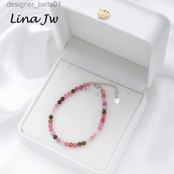 Charm Bracelets 4mmPierre naturelle Tourmaline Bracelets de travail manuel sur la main pour les femmes cadeau bijoux de fête de mariage 925 en argent Sterling améthyste BraceletsL231214