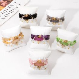 Charm Armbanden 4 stks/set Rechthoek Druzy Armband Natuurlijke Chip Steen Kraal Agaat Quartzs Crystal Sieraden Geschenken Voor Vrouwen