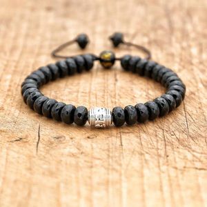 Bracelets de charme 5 8mm Noir Onyx Pierre Tresse Bracelet Bouddhiste Zen Méditation Prière Femmes Hommes Amitié Bijoux Faits À La Main