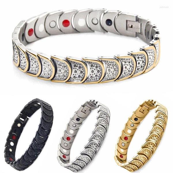 Pulseras de encanto 5 en 1 Hombres Pareja Pulsera Imanes Brazalete extraíble Alivia la fatiga Joyería magnética