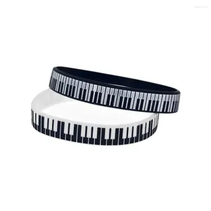 Bracelets de charme 50 PCS Piano Keys Bracelet de style hip hop en caoutchouc de 1/2 pouce de large