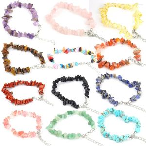 Bracelets de charme 50pc en vrac naturel gemme pierre bracelet irrégulier cristal extensible puce perles pépites bracelets quartz bracelet pour les femmes