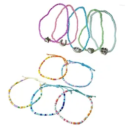 Bedelarmbanden 5 stuks ster hart hanger handketting elastische draad polsbandje voor vrouwen