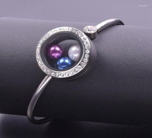 Bracelets de charme 5pcslot 25 mm en acier inoxydable Crystal Memorme de verre flottante bracelet Verket bracelet pour femmes Fe5425079