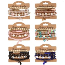 Bracelets de charme 6 couleurs Mode coréenne Simple Polymère Argile Perles Bracelet Ensembles Boho Style Bracelet À La Main Bijoux Pour Hommes Femmes
