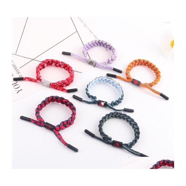 Bracelets De Charme 6 Couleurs À La Main Bracelet Tressé Bracelet Unisexe Corde De Lacet Réglable Pour Femmes Hommes Cosplay Accessoires Drop Dhzss