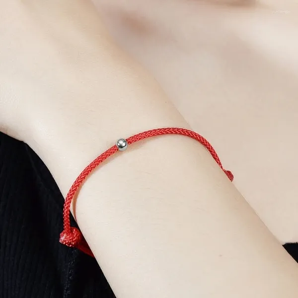 Bracelets de charme 652F 10 pièces Bracelet à cordes rouges Couple Bracelet réglable tresse corde mince bracelets cadeau pour femmes et filles