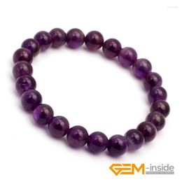 Pulseras con dijes de 6 mm a 14 mm Amethys natural T Beads Bracelet Stone Lucky For Aquarius Party Gift