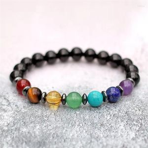 Bracelets à breloques 7 Chakra Perles Bracelet avec carte de signification pour hommes femmes pierre naturelle guérison anxiété bijoux Mandala Yoga méditation