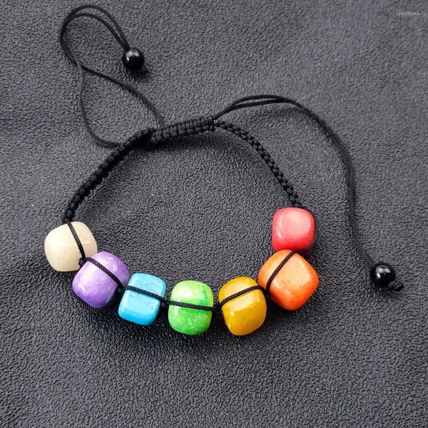 Pulseras con dijes 7 Chakra Piedras irregulares naturales Pulsera Reiki Oración Curación Equilibrio Pareja Mujeres Hombres Nudo deslizante Joyería de meditación