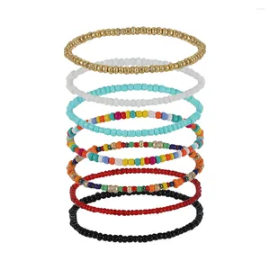 Bracelets porte-bonheur 7 pièces Bracelet extensible tressé Simple poignet fait à la main femmes fabrication de bijoux accessoires fournitures