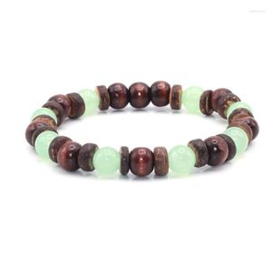 Charm Armbanden 8 MM Gemengd Hout Kokosnoot En Natuursteen Kralen Armband Mode Handgemaakte Yoga Sieraden Voor Mannen Vrouwen Accessoires