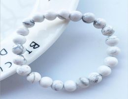 Bracelets de charme 8 mm glaçage mat de haute qualité Hurlite Hurlite Lucky Gem Stone Mala Perles Strand Meditation Men Femmes Bijoux 6299626