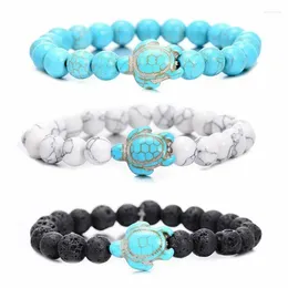 Bracelets de charme 8mm Naturel Noir Lava Pierre Perles Tortue Bracelet DIY Volcan Rock Huile Essentielle Diffuseur Pour Femmes Hommes Bijoux