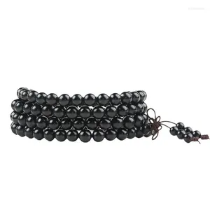 Bracelets de charme 8 mm perles bouddhistes de bois de santal naturel 108 Bouddha Méditation Bracelet en bois noir bracelet Braceuses hommes femmes