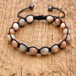 Charm Armbanden 8mm Natuurlijke Zonnesteen Kralen Gevlochten Bohemen Armband Voor Vrouwen Mannen Yoga Sieraden Armbanden Gift